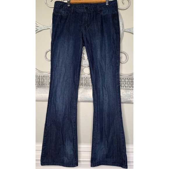 Levi's Denim - Levis 553 Mid Rise Bootcut Jeans Dark‎ Wash Indigo Blue Stretch Denim Womens 12